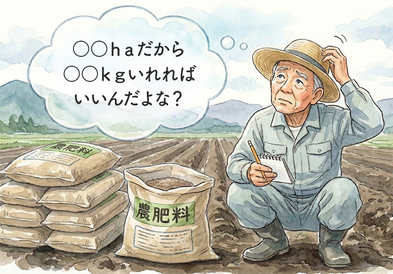 ○○㏊だから○○㎏いれればいいんだよな？